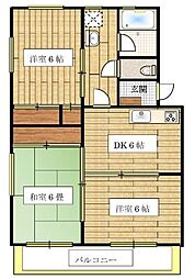 ガーデンハイツ今屋敷 3DKの間取図画像