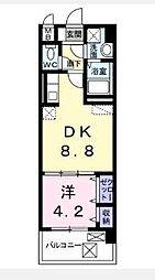 ソレイユ原田 1DKの間取図画像
