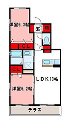 ステラ桜台 2LDKの間取図画像