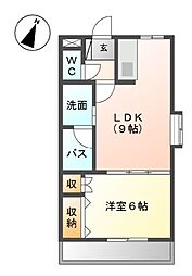 コンフォーレ・ミカサ 1LDKの間取図画像