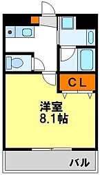 ピエモンテ二日市 1Kの間取図画像