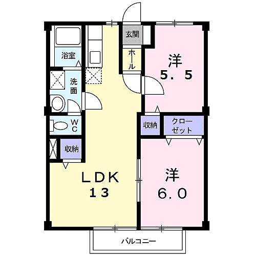 パンプハウス 103｜千葉県袖ケ浦市蔵波台２丁目(賃貸アパート2LDK・1階・52.17㎡)の写真 その2