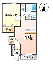 ミューズ高柳  ｜ 千葉県木更津市高柳（賃貸アパート1LDK・1階・44.95㎡） その2