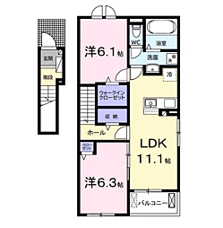 マウント　シティI 2階2LDKの間取り