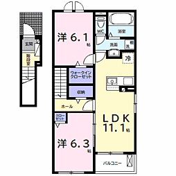 ウルルI 2LDKの間取図画像