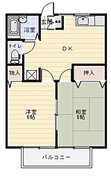 コーポラス和 2DKの間取図画像