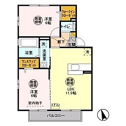 エイトコート 2LDKの間取図画像