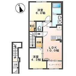 (仮称)市原市青柳新築アパート(米本運送有限会社)様 2LDKの間取図画像