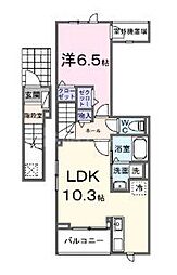 セレソ シティ 八ヶ崎 2階1LDKの間取り