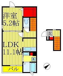 アマリリス 2階1LDKの間取り