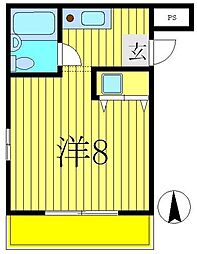 ソレイユ八柱 3階1Kの間取り