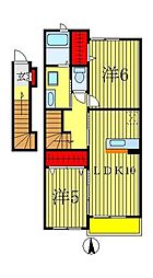 Calme　Maison　K 2階2LDKの間取り