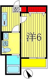 ベルメント陣屋前A棟 1階1Kの間取り