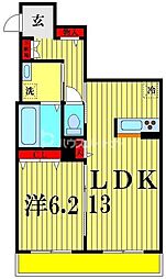 VAN VEAL Matsudo Kamishiki 2階1LDKの間取り
