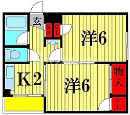 アンビル第2マンション 2Kの間取図画像
