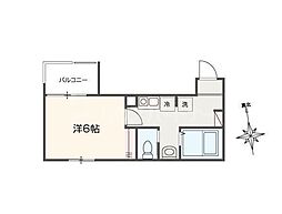 Fiorito六実 1Kの間取図画像