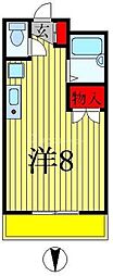 エスペランザ三ケ月 1Kの間取図画像