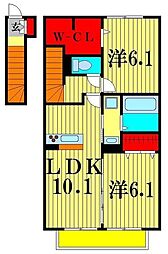 ボナール 2LDKの間取図画像