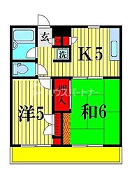 ファミール常盤平 2DKの間取図画像