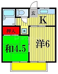 グリーンテリア第2 2Kの間取図画像