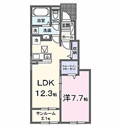 レスポワール A 1LDKの間取図画像
