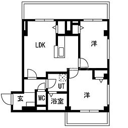 ファミリア一番館 2LDKの間取図画像