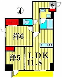 フェリスコート 2LDKの間取図画像