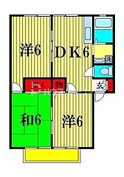 ジュネス松戸 3DKの間取図画像