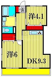 小泉マンション 2DKの間取図画像