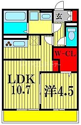 アベニール 1LDKの間取図画像