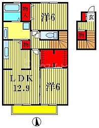 イーグレットD 2LDKの間取図画像