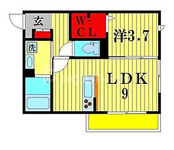 シャルマン 1LDKの間取図画像