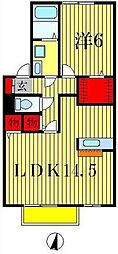 セブンオークスA 1LDKの間取図画像