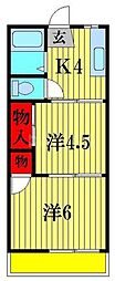 コーポ・オオツキ 2Kの間取図画像