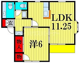 コーポ・グランディール 1LDKの間取図画像