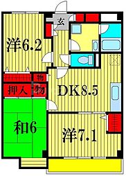 パインツリーコート 3DKの間取図画像