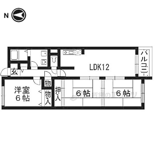 ヴェルデ三番館 301｜京都府京都市西京区山田北山田町(賃貸マンション3LDK・3階・70.06㎡)の写真 その2