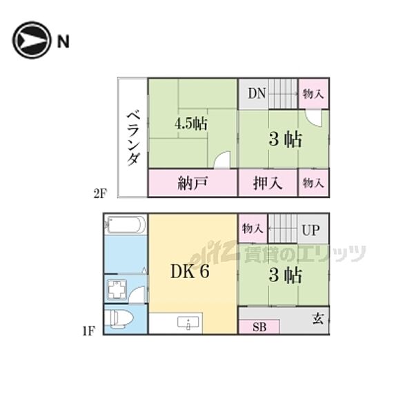 京都府京都市中京区醒ケ井通錦小路下る藤西町(賃貸一戸建3DK・2階・49.98㎡)の写真 その2