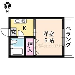 林ビル 3階1Kの間取り