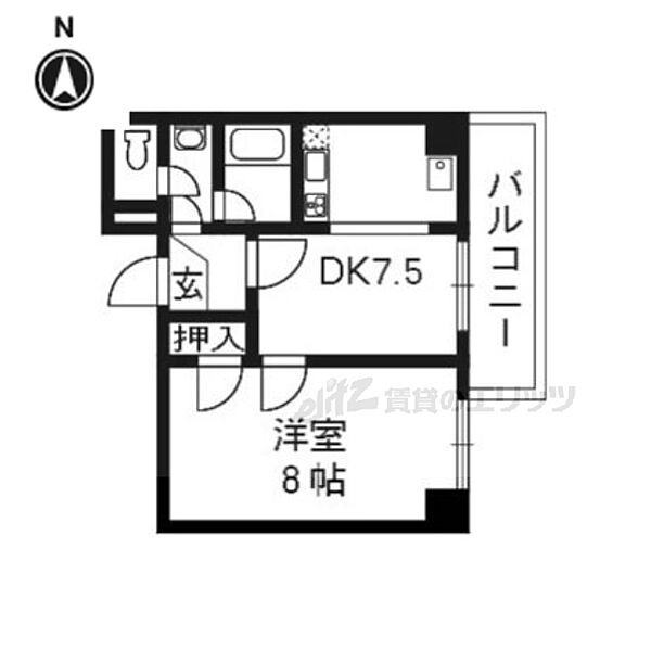 京都府京都市右京区西院日照町(賃貸マンション2K・2階・34.20㎡)の写真 その2