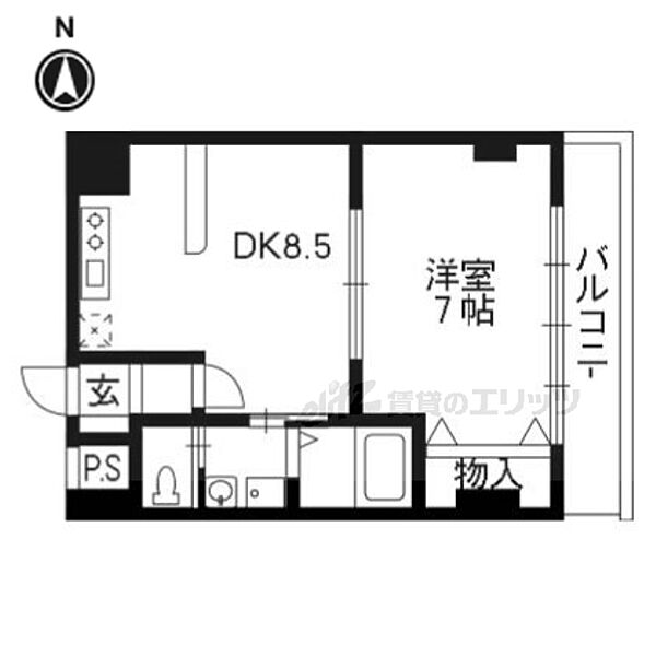 グラン・リヴィエール西京極 202｜京都府京都市右京区西京極橋詰町(賃貸マンション1DK・2階・34.00㎡)の写真 その2