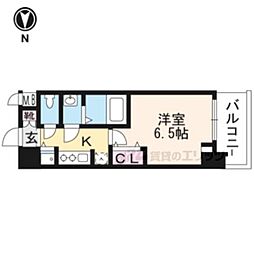 JR東海道・山陽本線 京都駅 徒歩8分の賃貸マンション 1階1Kの間取り