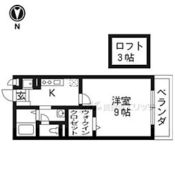 メルベーユ祥 2階1Kの間取り