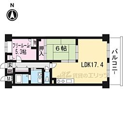 上桂エクセルハイツ 2LDKの間取図画像
