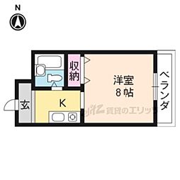 シャンブルＮ 3階ワンルームの間取り
