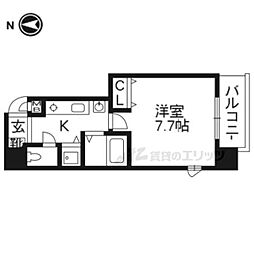 サムティ京都駅前 10階1Kの間取り