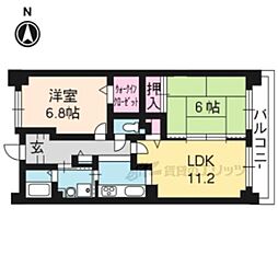 ノブレカーサ西院 4階2LDKの間取り