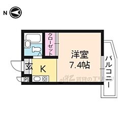 アウル高辻 ワンルームの間取図画像