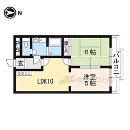 アレックスI 4階2LDKの間取り