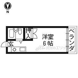 ハイツ松本 1階ワンルームの間取り